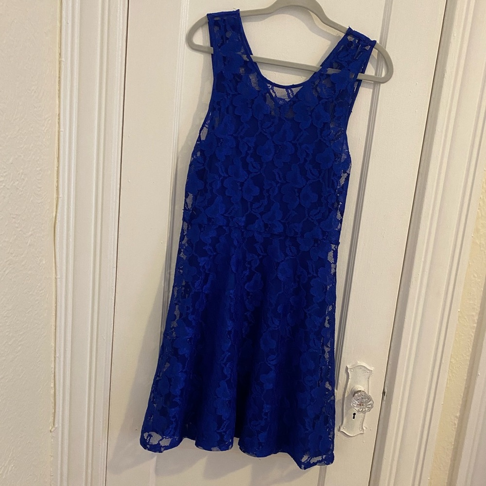 Blue lace dress